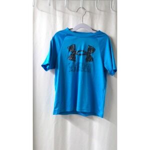 Under Armour Boy's XS Turquoise Short-Sleeved Tshirt with front‎ graphic